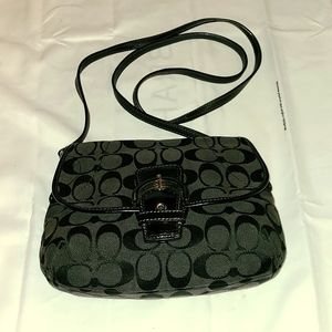 COACH black fabric crossbody bag